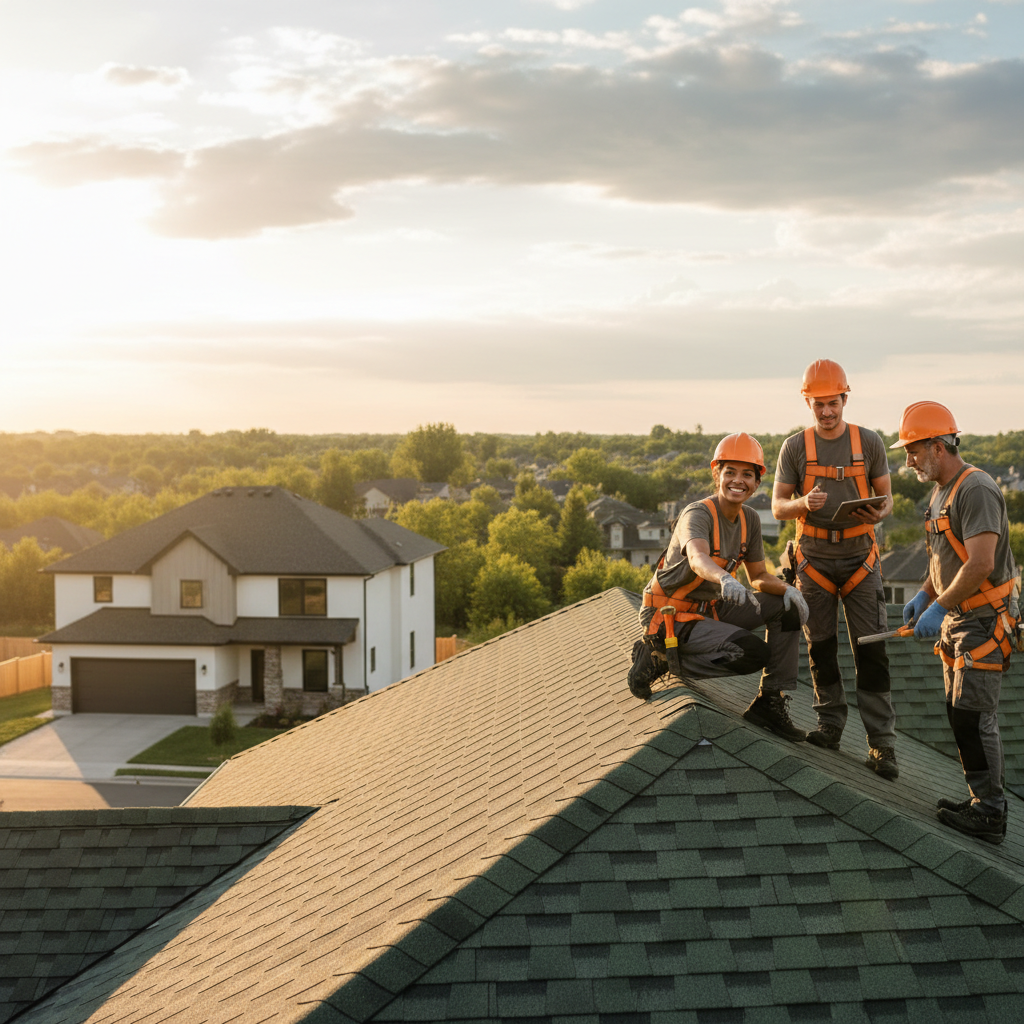 Licensed roofing contractor on the job